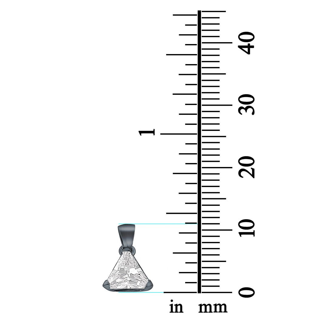 Triangle Cut Charm Pendant Simulated Cubic Zirconia 925 Sterling Silver (11mm)