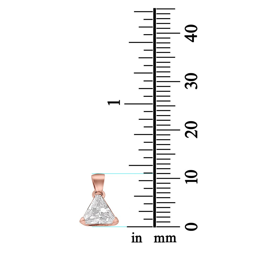 Triangle Cut Charm Pendant Simulated Cubic Zirconia 925 Sterling Silver (11mm)