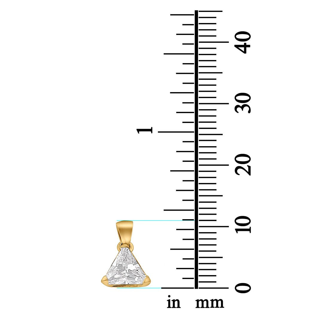 Triangle Cut Charm Pendant Simulated Cubic Zirconia 925 Sterling Silver (11mm)