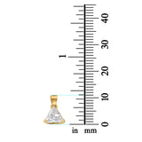 Triangle Cut Charm Pendant Simulated Cubic Zirconia 925 Sterling Silver (11mm)