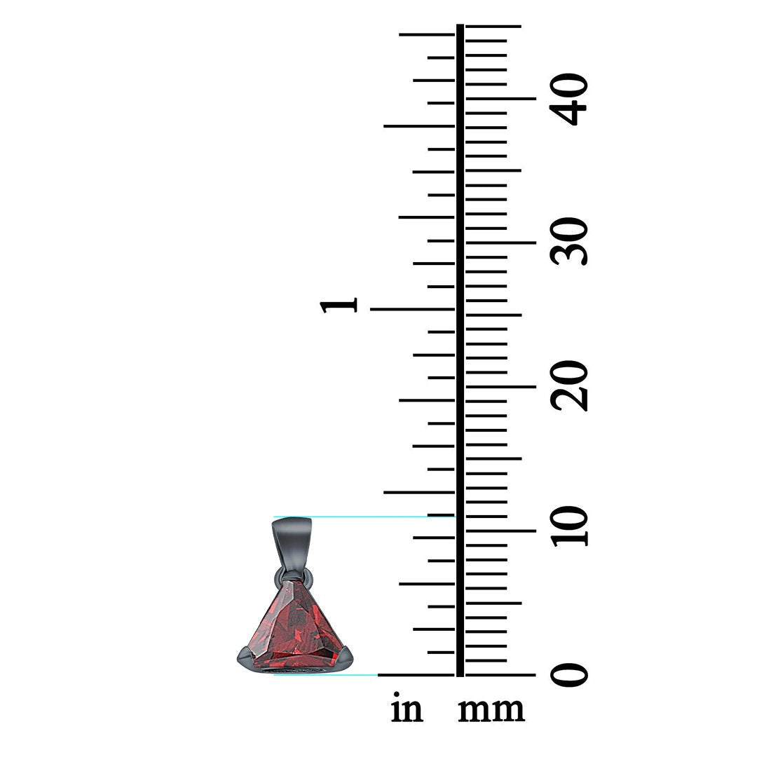 Triangle Cut Charm Pendant Simulated Cubic Zirconia 925 Sterling Silver (11mm)