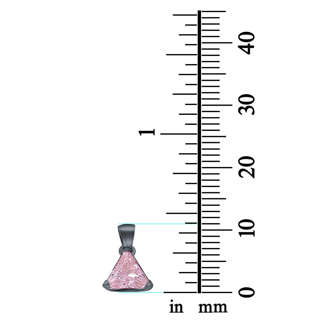 Triangle Cut Charm Pendant Simulated Cubic Zirconia 925 Sterling Silver (11mm)