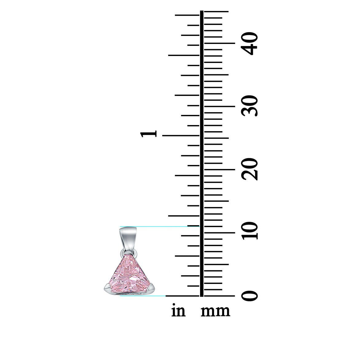 Triangle Cut Charm Pendant Simulated Cubic Zirconia 925 Sterling Silver (11mm)