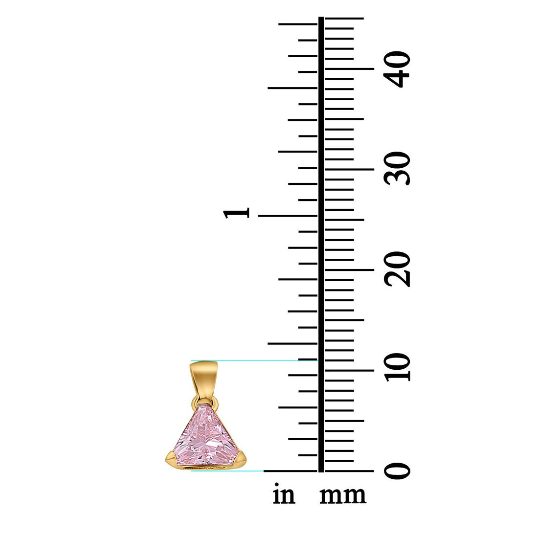 Triangle Cut Charm Pendant Simulated Cubic Zirconia 925 Sterling Silver (11mm)