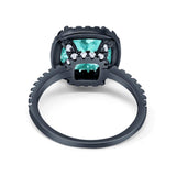 Engagement Ring Solitaire Cushion Simulated Cubic Zirconia 925 Sterling Silver