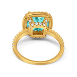 Engagement Ring Solitaire Cushion Simulated Cubic Zirconia 925 Sterling Silver