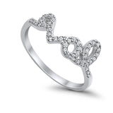 Wedding Engagement Eternity Love Ring Simulated CZ 925 Sterling Silver