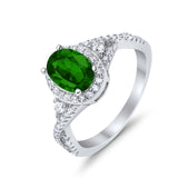 Halo Wedding Ring Simulated Cubic Zirconia 925 Sterling Silver