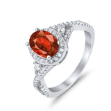Halo Wedding Ring Simulated Cubic Zirconia 925 Sterling Silver