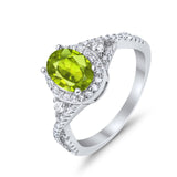 Halo Wedding Ring Simulated Cubic Zirconia 925 Sterling Silver