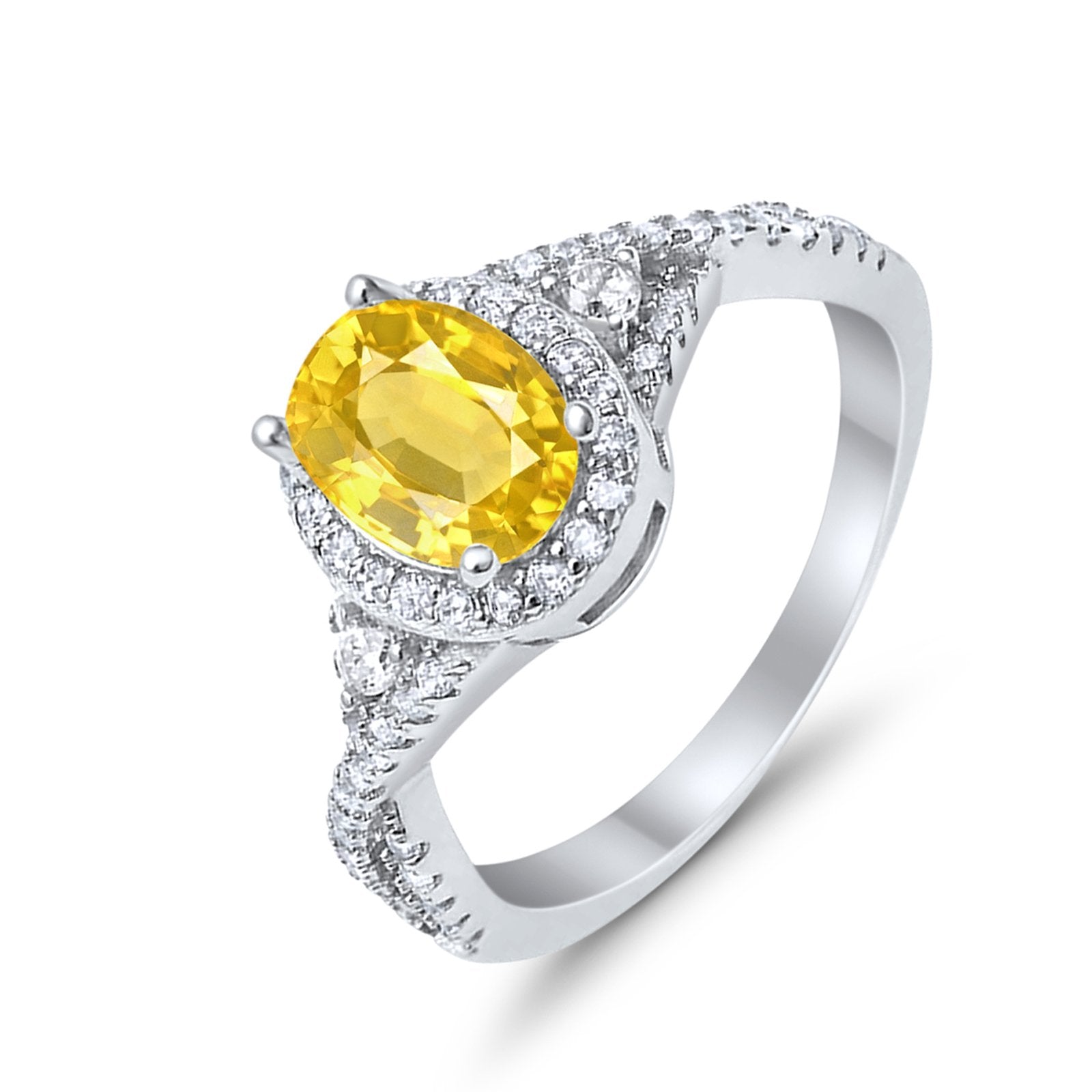 Halo Wedding Ring Simulated Cubic Zirconia 925 Sterling Silver