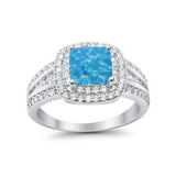 Halo Art Deco Wedding Ring Simulated Cubic Zirconia 925 Sterling Silver