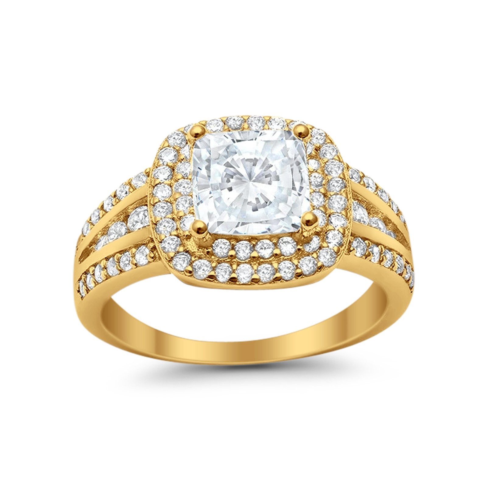 Halo Art Deco Wedding Ring Simulated Cubic Zirconia 925 Sterling Silver