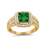 Halo Art Deco Wedding Ring Simulated Cubic Zirconia 925 Sterling Silver