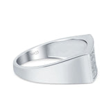 Micro Pave Hip Hop Ice Out Ring Simulated Cubic Zirconia 925 Sterling Silver