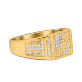 Micro Pave Eternity Engagement Ring Round Simulated CZ 925 Sterling Silver