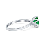 Flower Solitaire Wedding Ring Simulated Cubic Zirconia 925 Sterling Silver