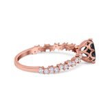 Art Deco Round Engagement Ring Simulated Cubic Zirconia 925 Sterling Silver