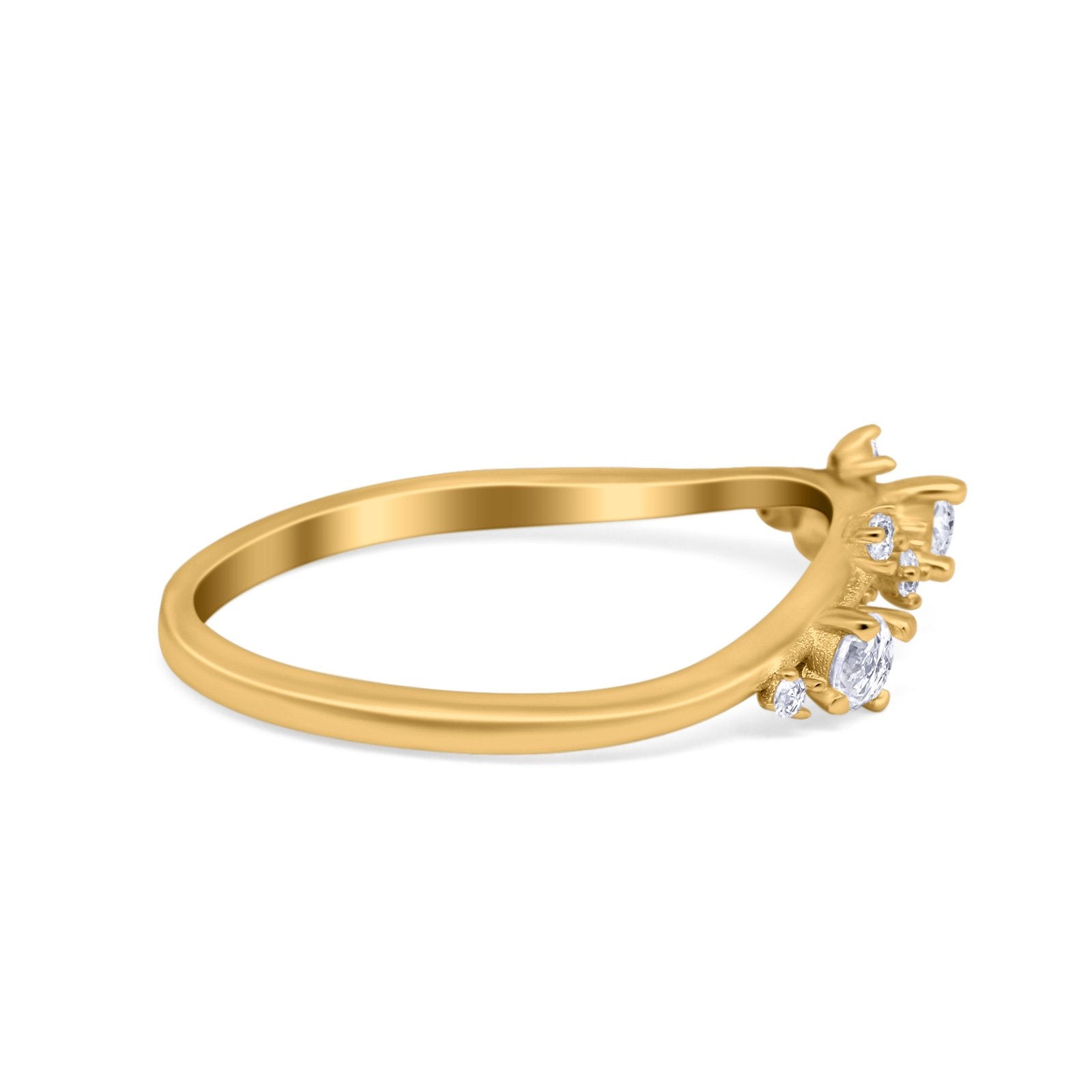 Art Deco Wedding Eternity Band Ring Round Simulated CZ 925 Sterling Silver