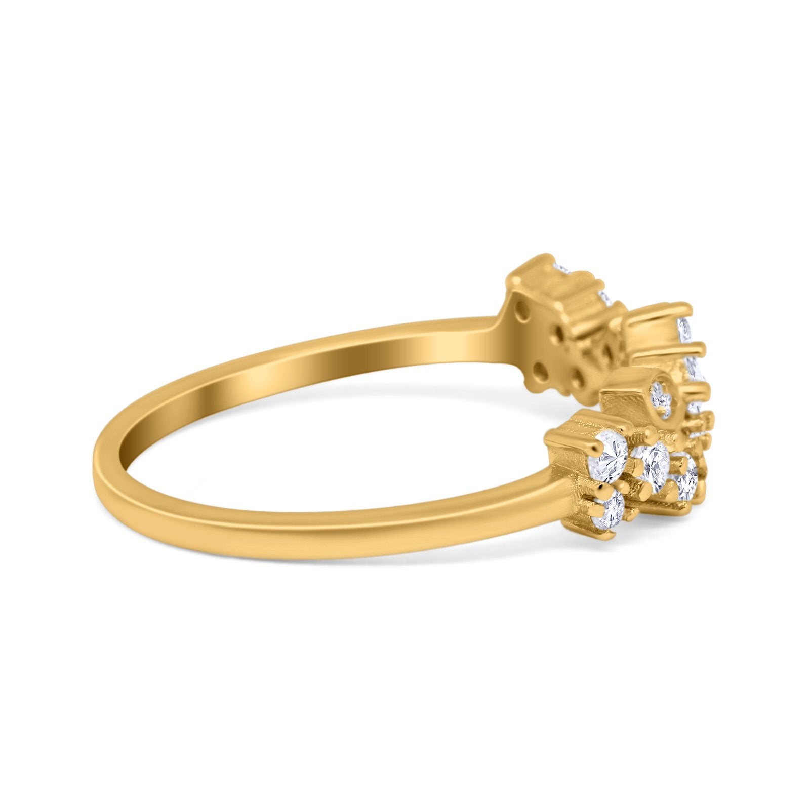 Fashion Leaf Marquise Eternity Wedding Ring Simulated CZ 925 Sterling Silver