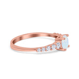 Petite Dainty Engagement Ring Round Simulated Cubic Zirconia 925 Sterling Silver