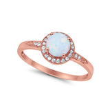 Halo Wedding Engagement Ring Round Cubic Zirconia 925 Sterling Silver SRO-16902