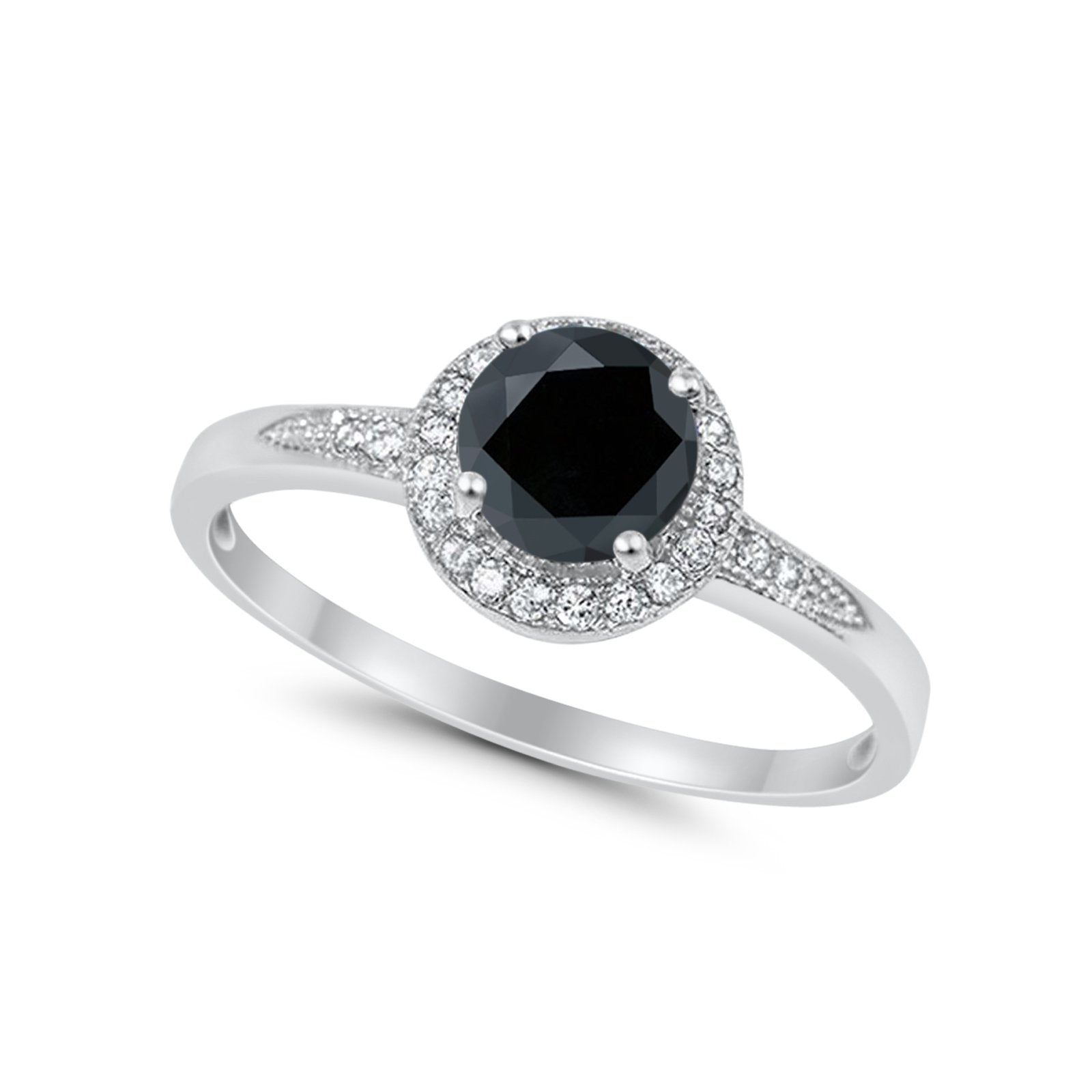 Halo Wedding Engagement Ring Round Cubic Zirconia 925 Sterling Silver SRO-16902