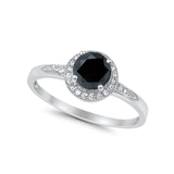 Halo Wedding Engagement Ring Round Cubic Zirconia 925 Sterling Silver SRO-16902