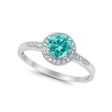 Halo Wedding Engagement Ring Round Cubic Zirconia 925 Sterling Silver -3