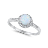 Halo Wedding Engagement Ring Round Cubic Zirconia 925 Sterling Silver SRO-16902