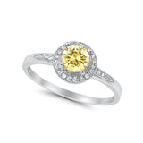 Halo Wedding Engagement Ring Round Cubic Zirconia 925 Sterling Silver -3