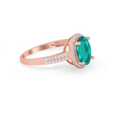 Oval Wedding Engagement Ring Round Cubic Zirconia Accent 925 Sterling Silver