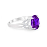 Celtic Oval Wedding Engagement Ring Round Cubic Zirconia 925 Sterling Silver