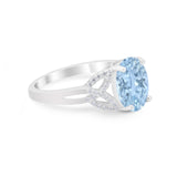 Celtic Oval Wedding Engagement Ring Round Cubic Zirconia 925 Sterling Silver