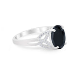 Celtic Oval Wedding Engagement Ring Round Cubic Zirconia 925 Sterling Silver