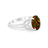 Celtic Oval Wedding Engagement Ring Round Cubic Zirconia 925 Sterling Silver