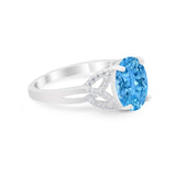 Celtic Oval Wedding Engagement Ring Round Cubic Zirconia 925 Sterling Silver