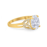 Celtic Oval Wedding Engagement Ring Round Cubic Zirconia 925 Sterling Silver