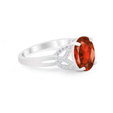 Celtic Oval Wedding Engagement Ring Round Cubic Zirconia 925 Sterling Silver
