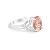 Celtic Oval Wedding Engagement Ring Round Cubic Zirconia 925 Sterling Silver