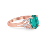 Celtic Oval Wedding Engagement Ring Round Cubic Zirconia 925 Sterling Silver