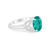 Celtic Oval Wedding Engagement Ring Round Cubic Zirconia 925 Sterling Silver