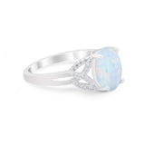 Celtic Oval Wedding Engagement Ring Round Cubic Zirconia 925 Sterling Silver