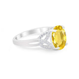 Celtic Oval Wedding Engagement Ring Round Cubic Zirconia 925 Sterling Silver