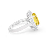 Oval Vintage Art Deco Wedding Ring Round Cubic Zirconia 925 Sterling Silver