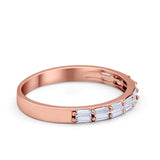 Half Eternity Wedding Band Ring Baguette Simulated CZ 925 Sterling Silver