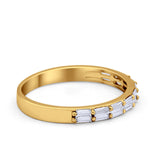 Half Eternity Wedding Band Ring Baguette Simulated CZ 925 Sterling Silver