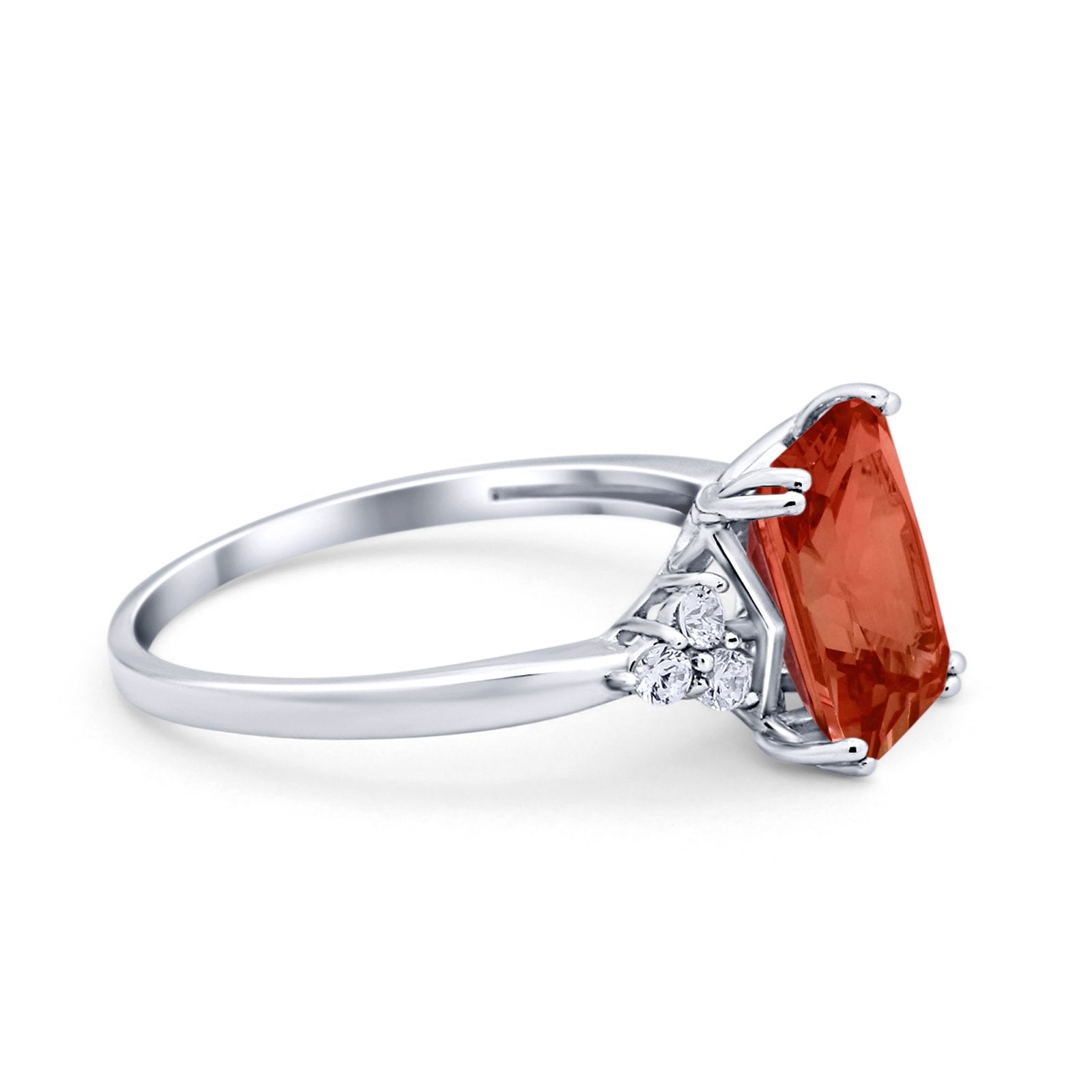 Art Deco Wedding Ring Round Simulated Cubic Zirconia 925 Sterling Silver