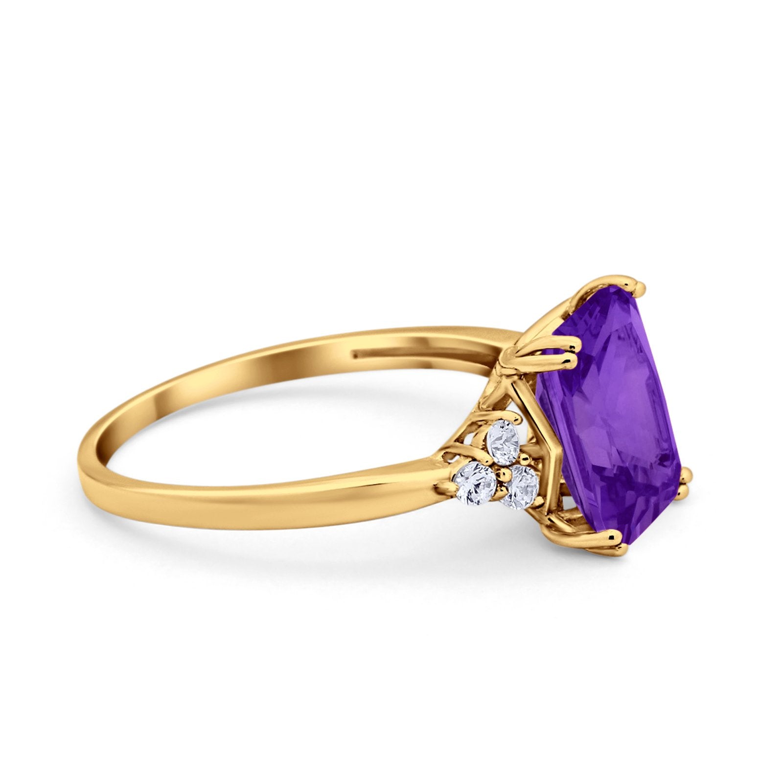 Art Deco Wedding Ring Round Simulated Cubic Zirconia 925 Sterling Silver