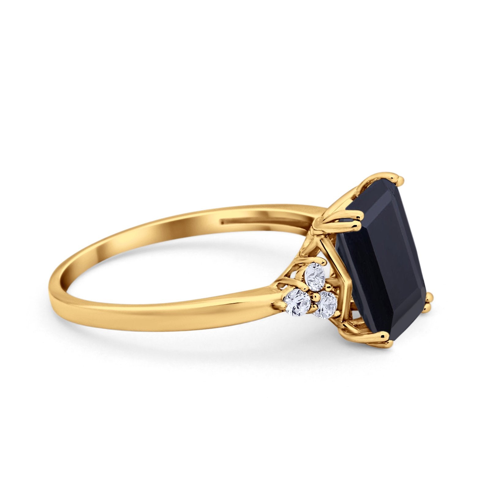 Art Deco Wedding Ring Round Simulated Cubic Zirconia 925 Sterling Silver